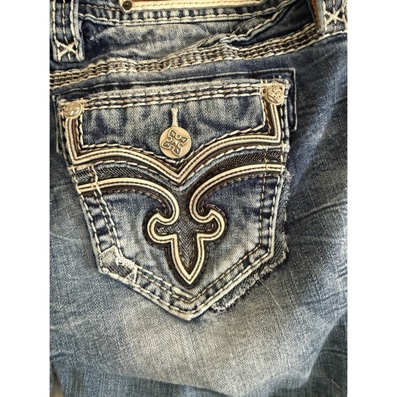 Rock Revival Ginett Boot Cut Denim Jeans Embellished Pockets Women's 28 - Picture 6 of 10